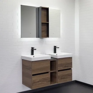 Тумба с раковиной Comforty Дартфорд 00-00013690 110 см Темное дерево